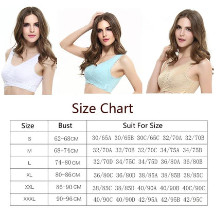 Instant Lift Front Cross Side Buckle Lace Bra