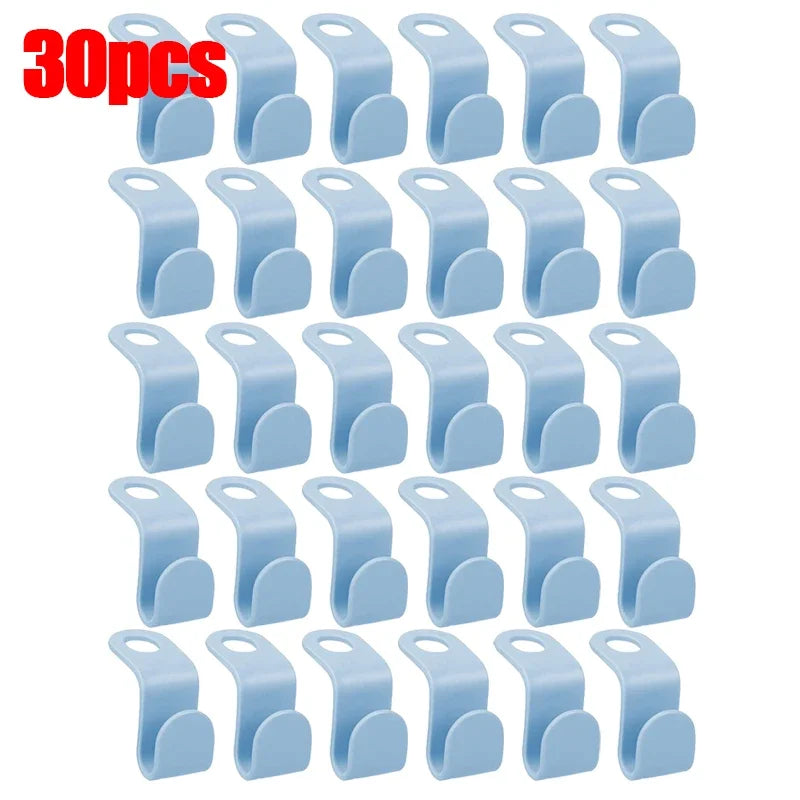 Space-Saving Clothes Hanger Connector Hooks