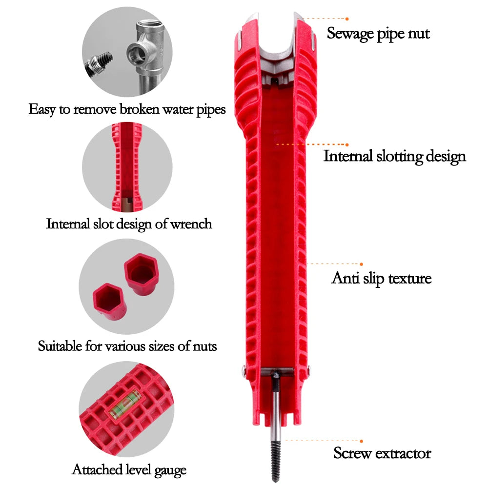 8-in-1 Socket Wrench Set For Removing Water Heater And Pipe Screws