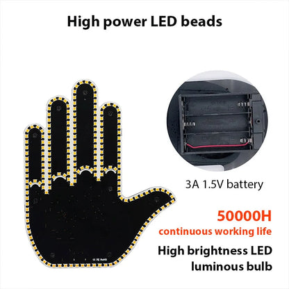 Car Light Hand Finger 🤚🤘👊