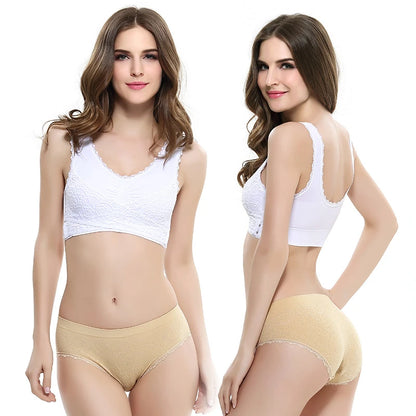 Instant Lift Front Cross Side Buckle Lace Bra