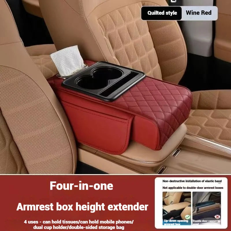 Multifunctional PU Leather Car Armrest Box Mat