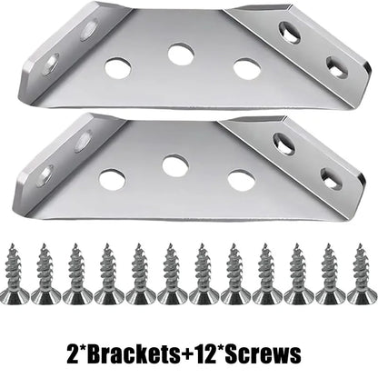 Stainless Steel Corner Connector Bracket with Screws