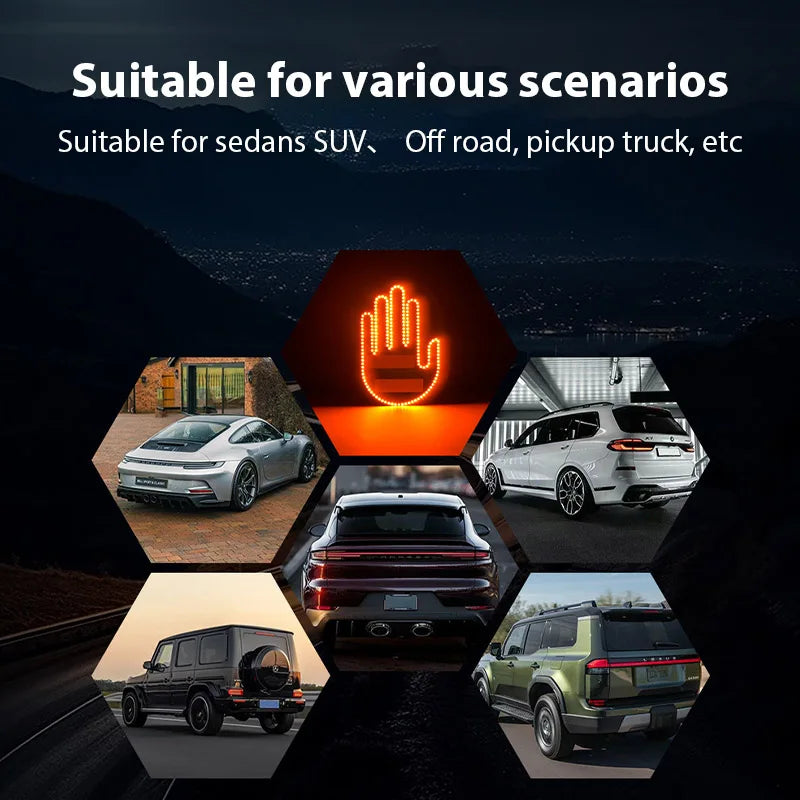 Car Light Hand Finger 🤚🤘👊