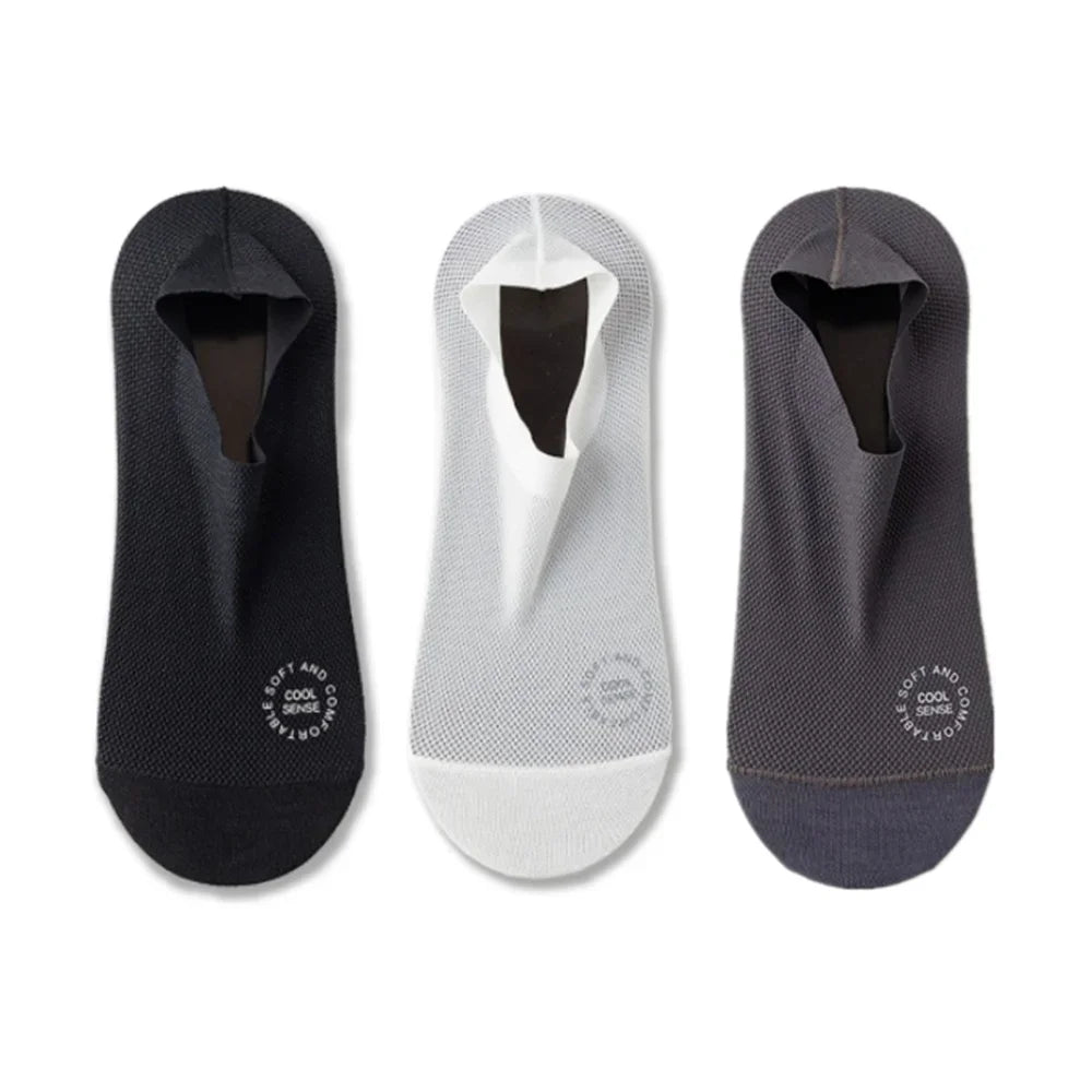 3-Pair Invisible Grip Socks Pack