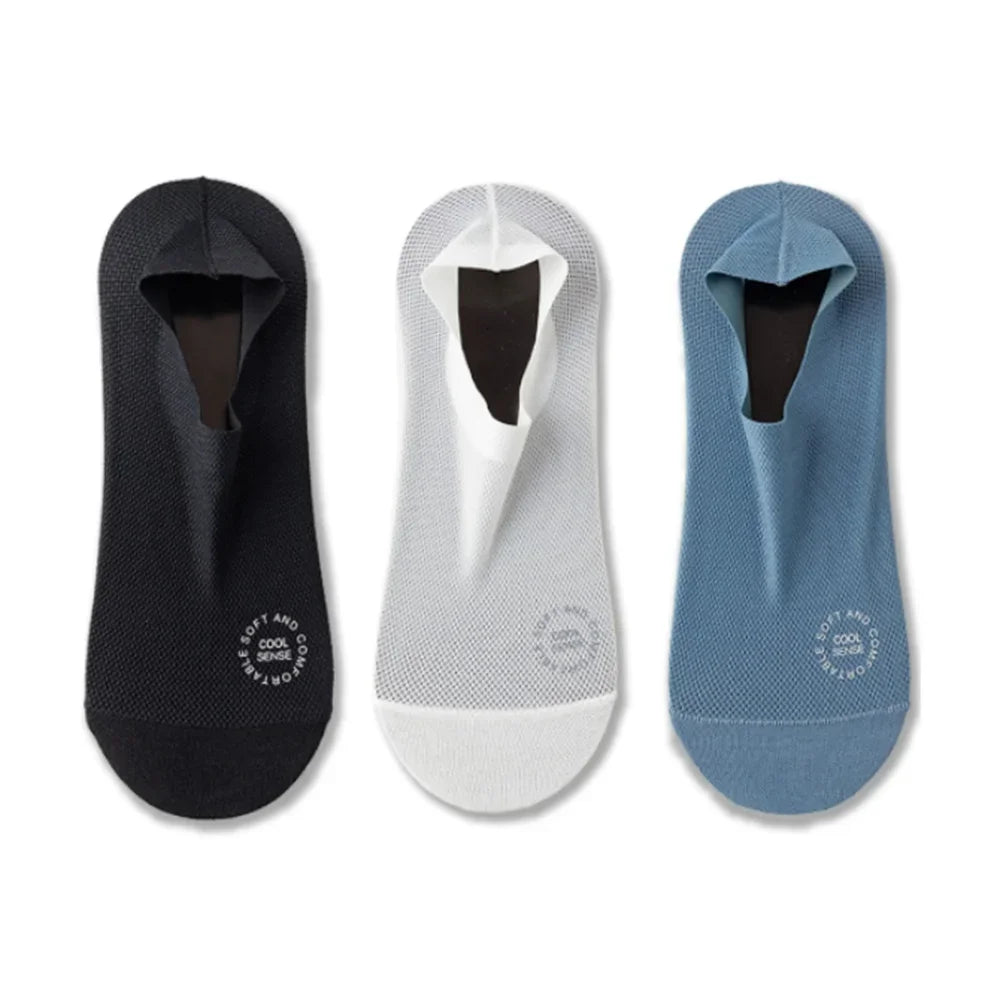 3-Pair Invisible Grip Socks Pack