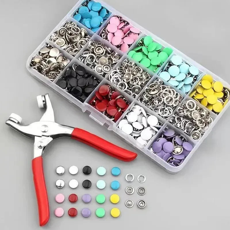 Metal Snap Buttons with Fastener Pliers Kit
