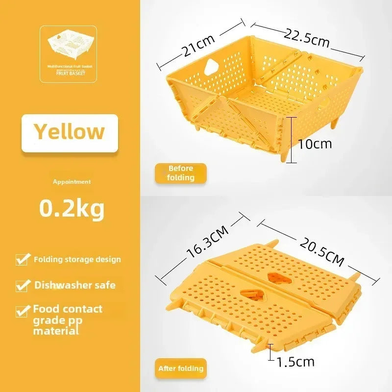Foldable Multi-Functional Draining Storage Basket