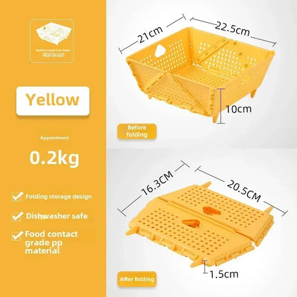 Foldable Multi-Functional Draining Storage Basket