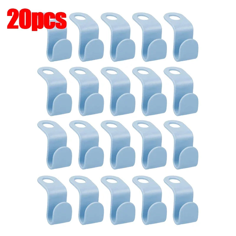 Space-Saving Clothes Hanger Connector Hooks