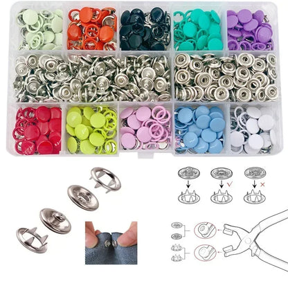Metal Snap Buttons with Fastener Pliers Kit