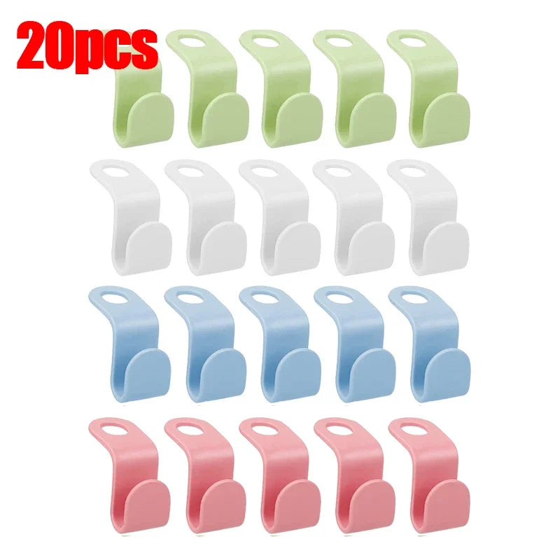 Space-Saving Clothes Hanger Connector Hooks