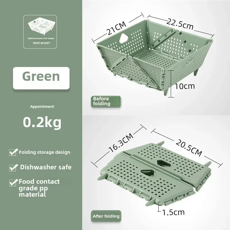 Foldable Multi-Functional Draining Storage Basket