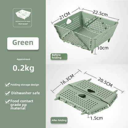 Foldable Multi-Functional Draining Storage Basket