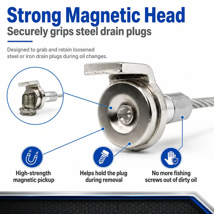 Flexible Magnetic Oil Drain Plug Remover Tool