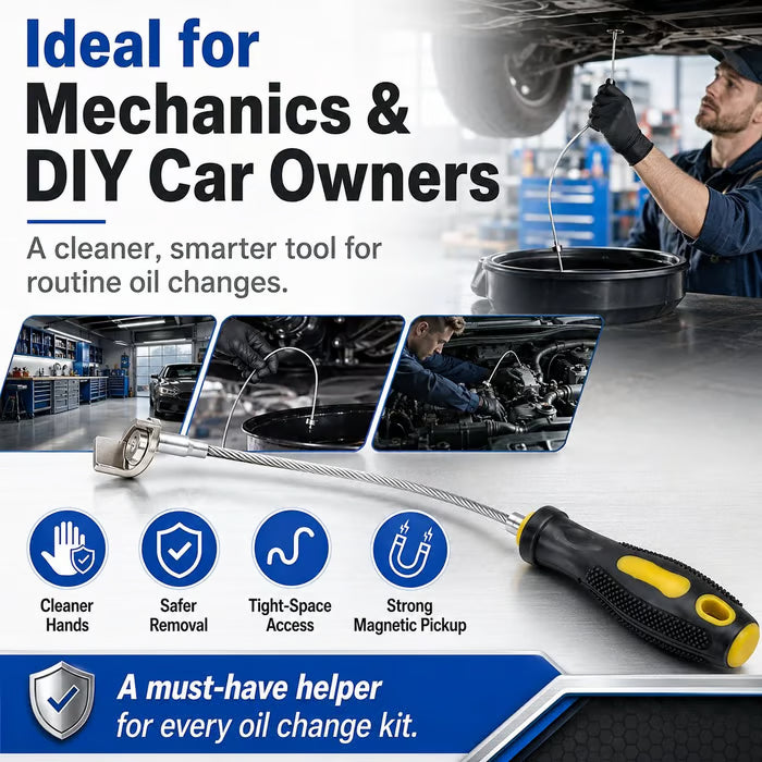 Flexible Magnetic Oil Drain Plug Remover Tool