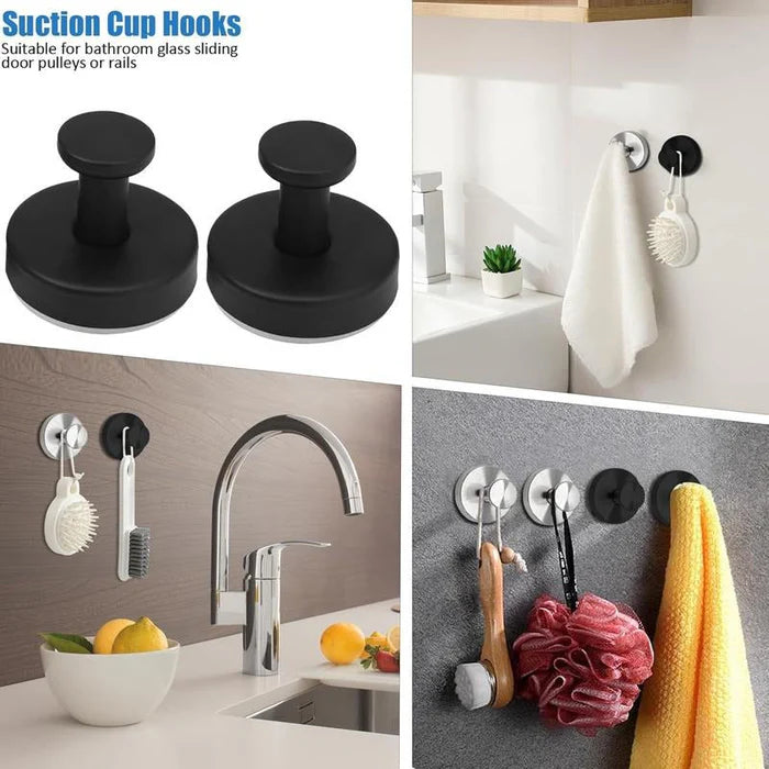Black Shower Suction Hooks