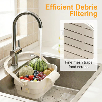 Collapsible Faucet-Hanging Sink Strainer Basket